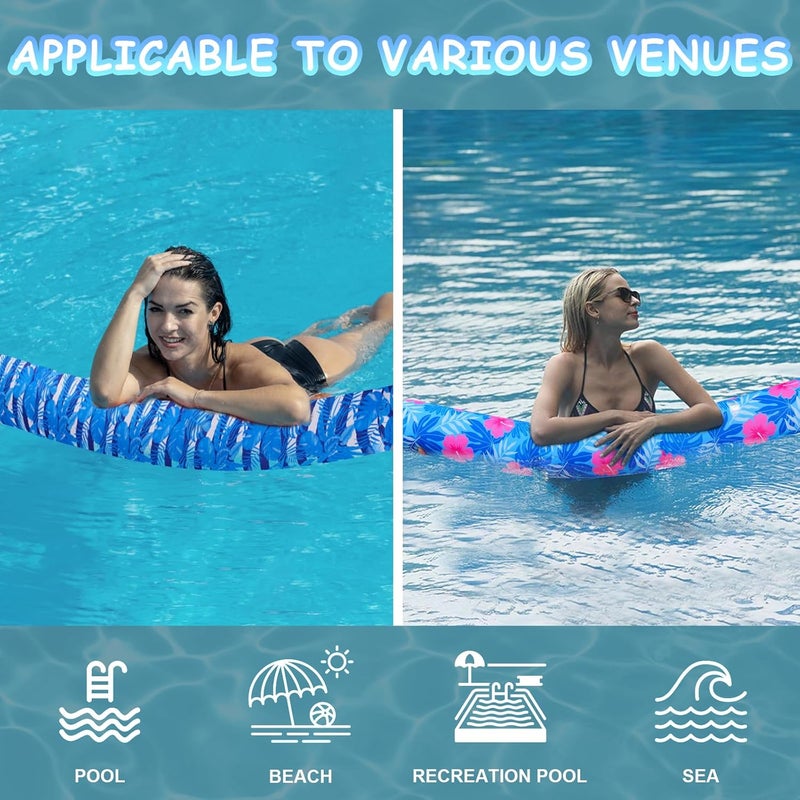 Brmoka Inflatable Swimming Pool Noodle, 2 Pack Soft Fabric Quick Drying Covered Large Pool Floats Noodles, Premium Buoyancy Swim PoolFloats with Portable Storage Bag for Pool Party Toy - Image 2